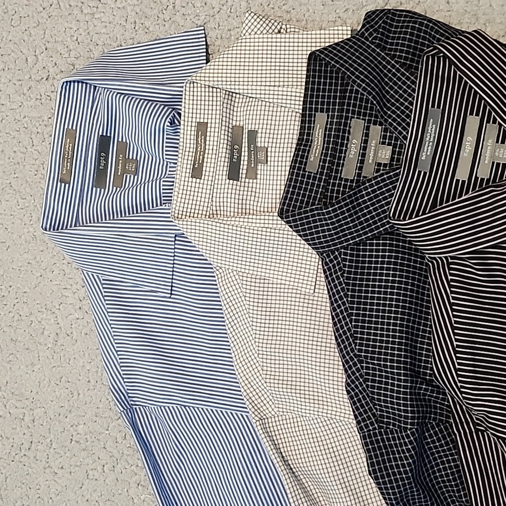 Bundle (4) Apt 9 Mens dress shirts ALL 18.5 36/37 XXL